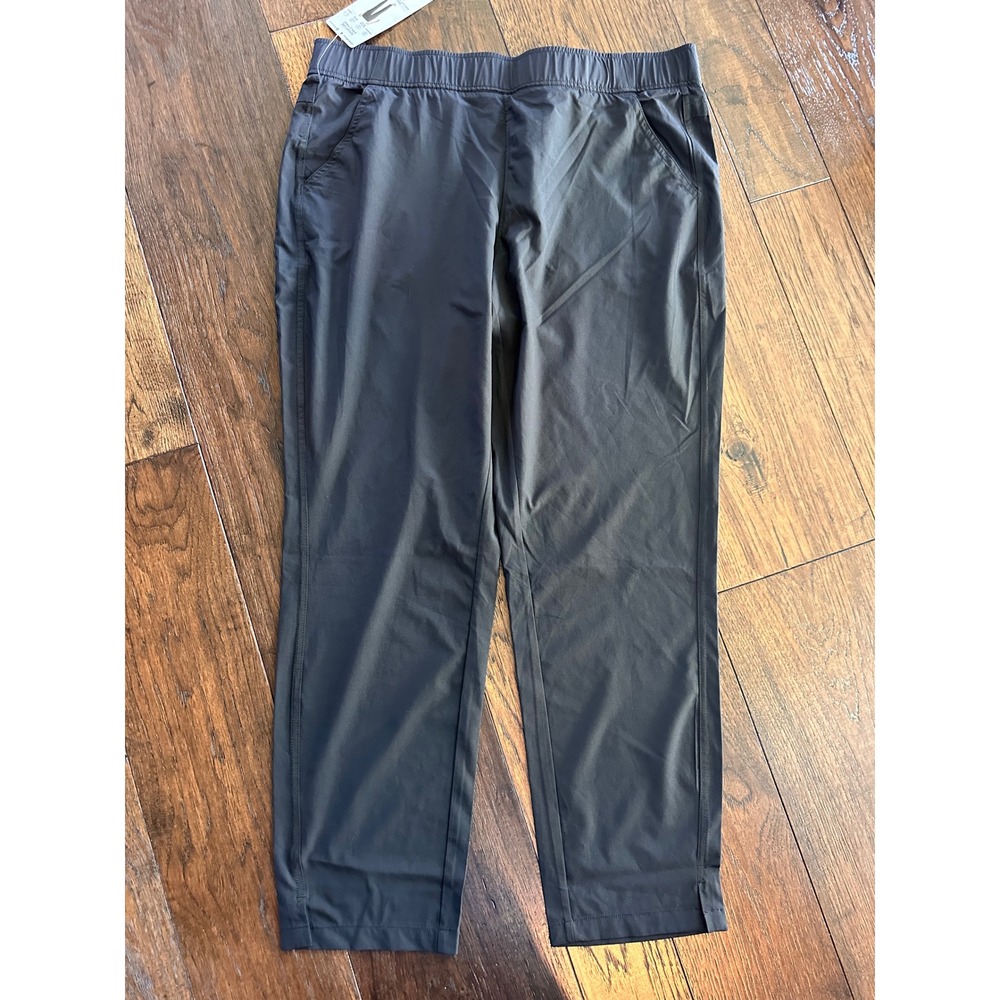Eddie Bauer Departure Ankle Pant Womens Large Gray Black Stretch Travel Hiking